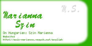 marianna szin business card